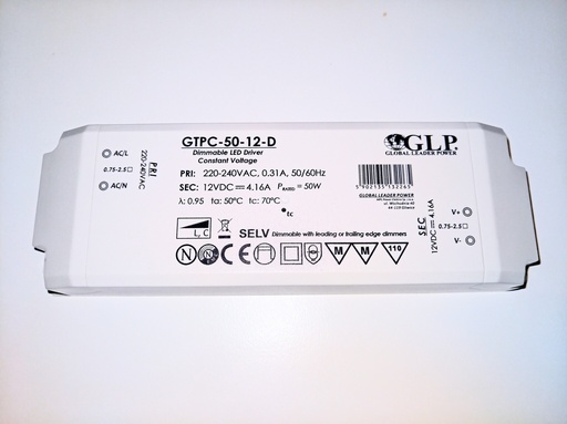 [132265] Power supply 12V, 50W, 4,16A, Dimmable