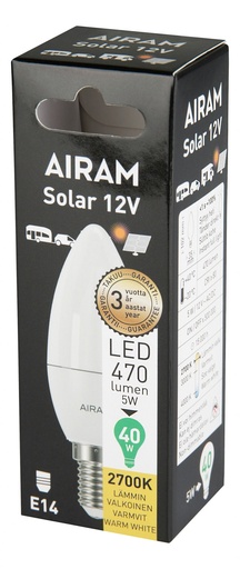 [248701] Airam LED C35 827 470lm E14 12V OP