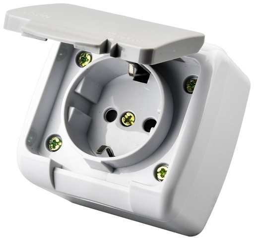[987286] Entac Stephan surface mounted wall socket earthed IP54