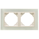 Efapel stel Cristal/Ice glas dubbel Logus 90