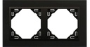 Efapel stel Christal/Matte Black glas dubbel Logus 90
