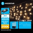 Lysstreng istapper 400 LED 20*0,4m 2700K