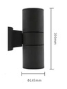 Facadebelysning Jumbo dobbelt E27 Sort