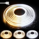 COB LED strip CCT, 15W/m 24V IP65
