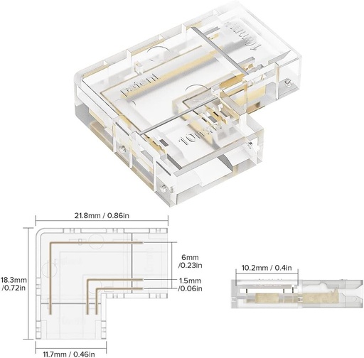 [032332] L connector stripe CCT COB 3pin 10mm