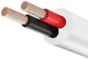 LED-kabel rød/sort, hvid rund isolering